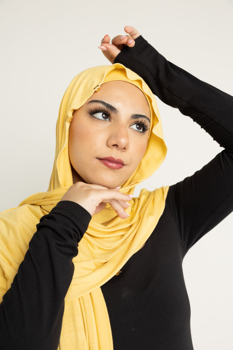 Jersey Hijab + Matching Underscarf Lemon