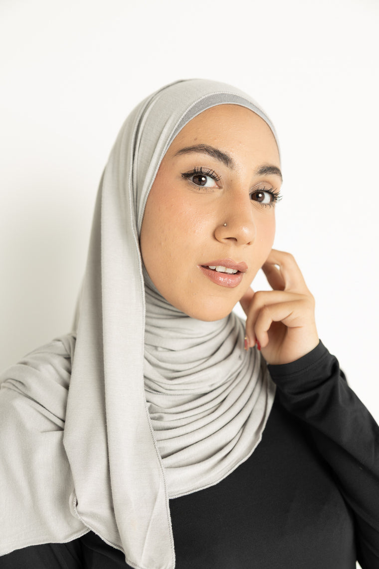 Jersey Hijab + Matching Undercap Silver