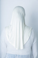 One Piece Slip on Jersey Hijab - White