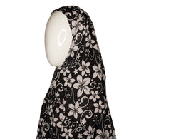 One-Piece Sequin Slip-on Khimar - Floral Twirls