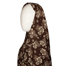 One-Piece Sequin Slip-on Khimar - Brown Tropics