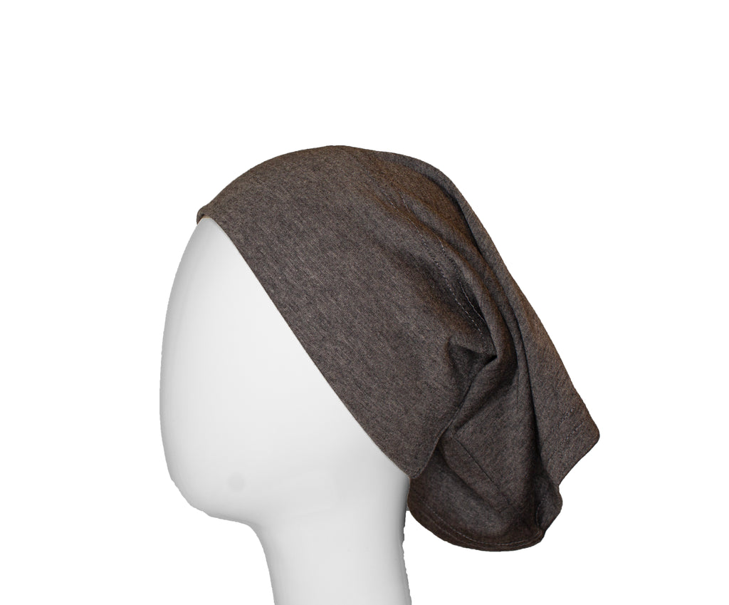 dark heathered gray under scarf tube cap for hijab