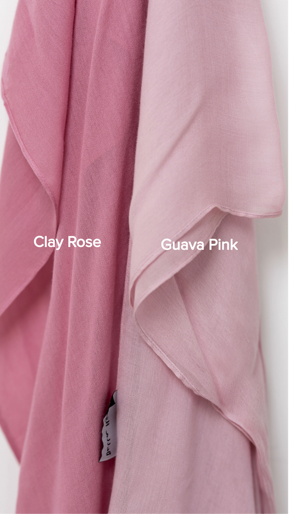 comparisons between modal shades clay rose and guava pink