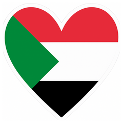 i love sudan heart sticker
