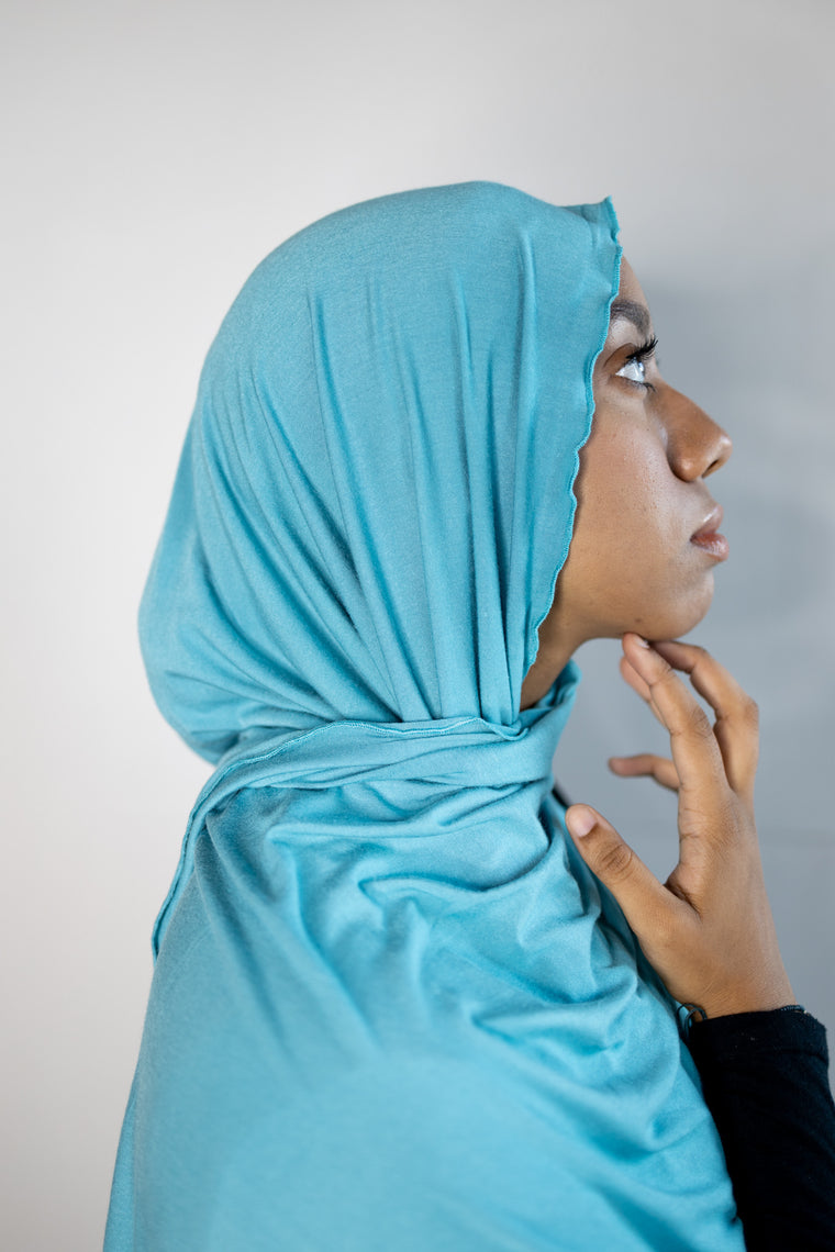 jersey hijab in seafoam blue