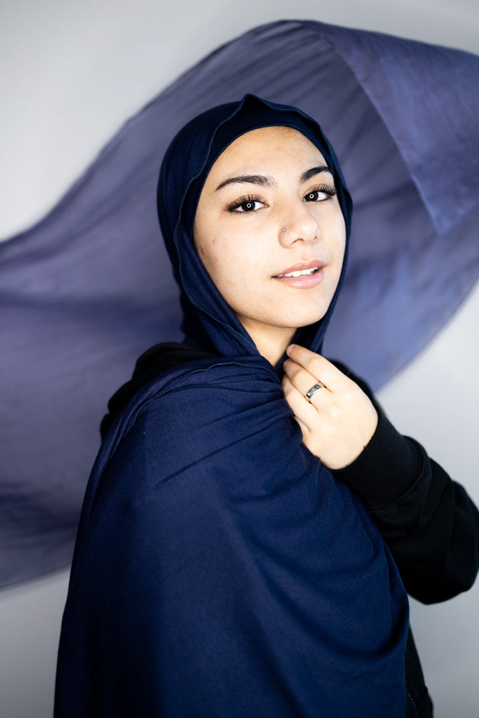 Jersey Hijab - Navy Blue