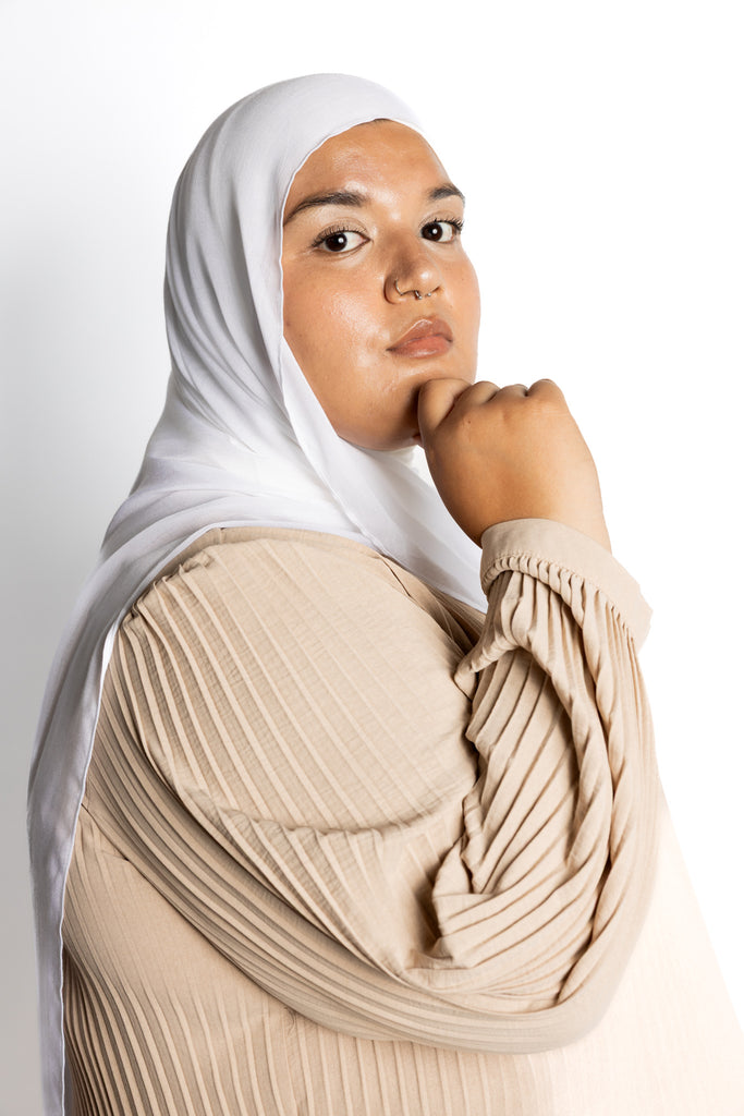 powdered sugar modal pure white modal hijab