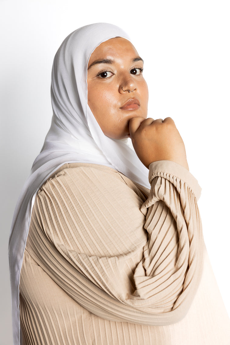 powdered sugar modal pure white modal hijab