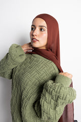 spiced cocoa light brown chocolate brown modal hijab
