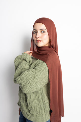 spiced cocoa light brown chocolate brown modal hijab