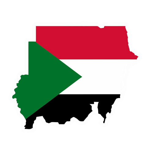 sudan map with flag inside 