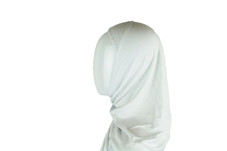 One Piece Slip on Jersey Hijab - White