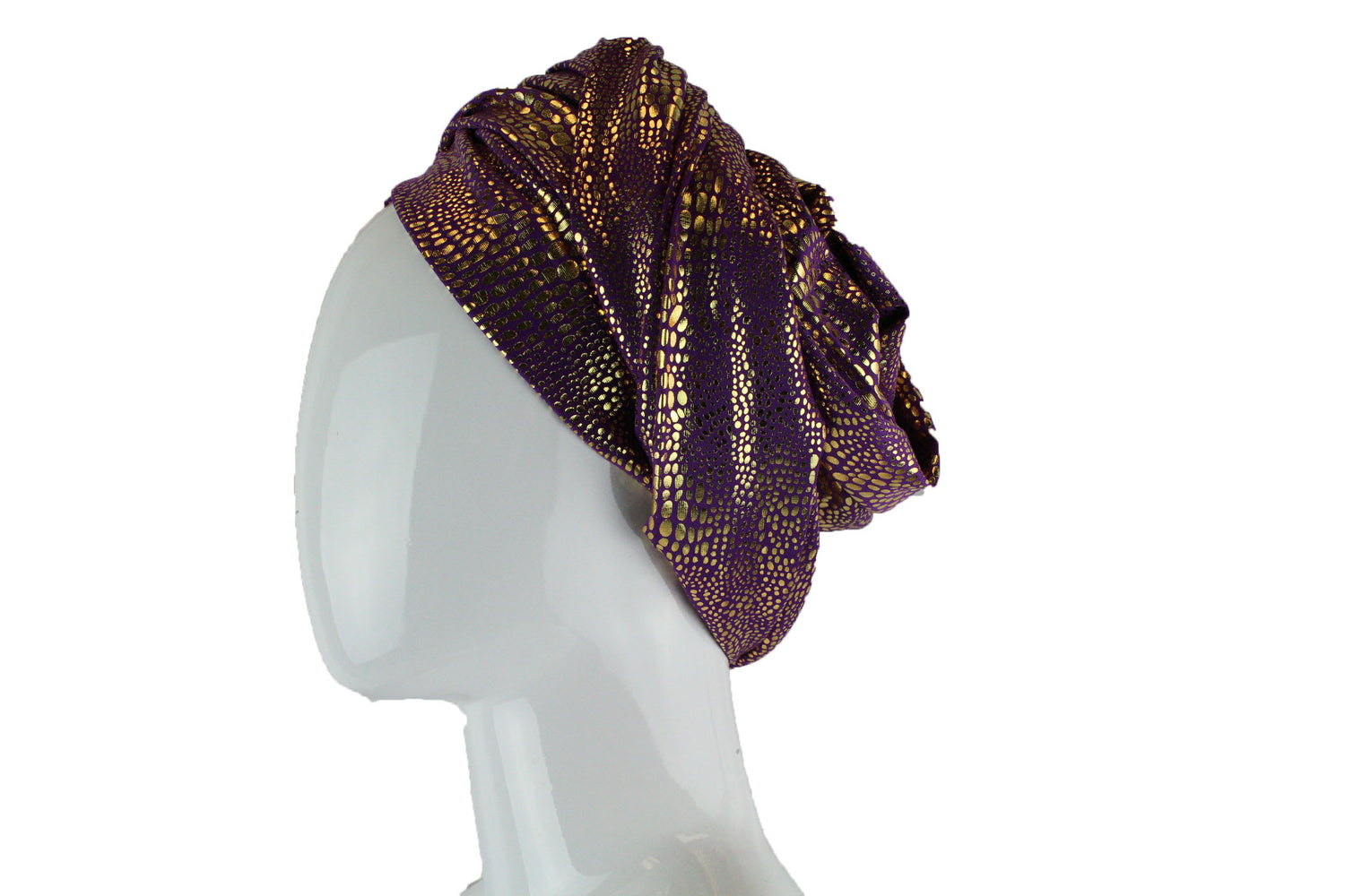 Gold Metallic Turban Wrap - Purple – Bella Hijabs