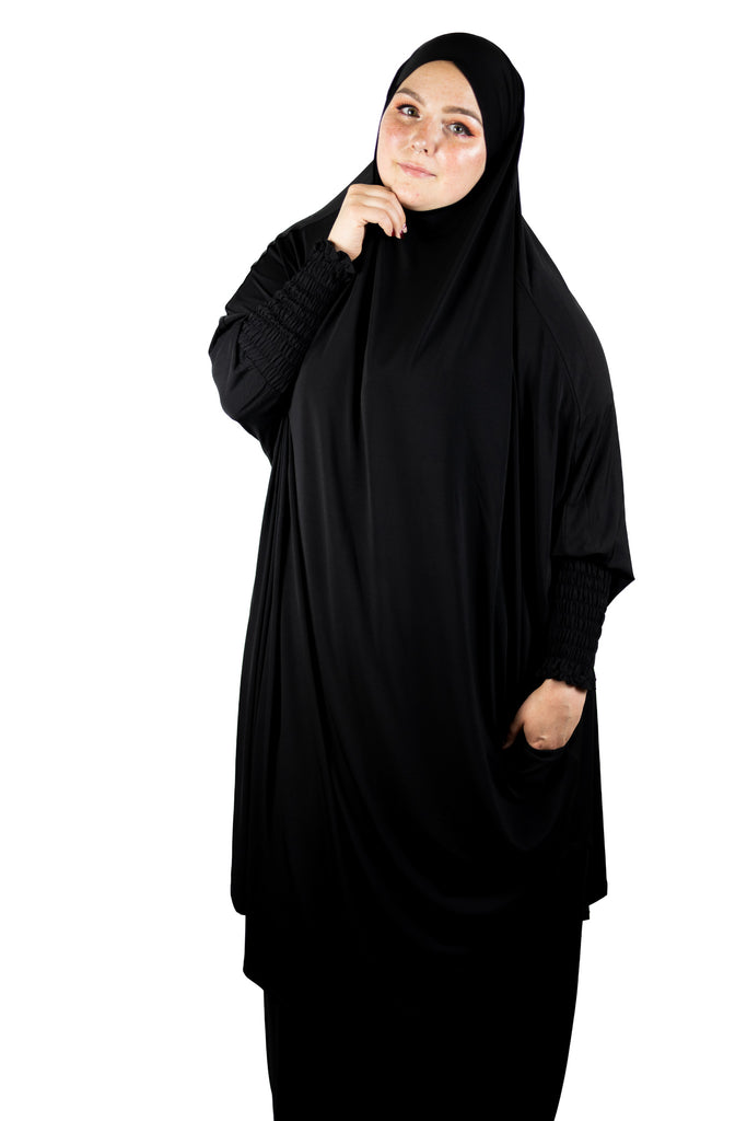 Two-Piece Prayer Jilbab Set Black - Main Image