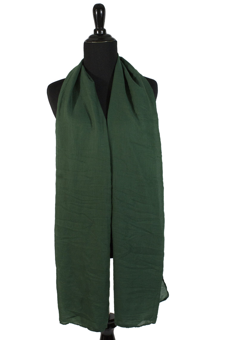 Crinkle Cotton Hijab - Forest Green