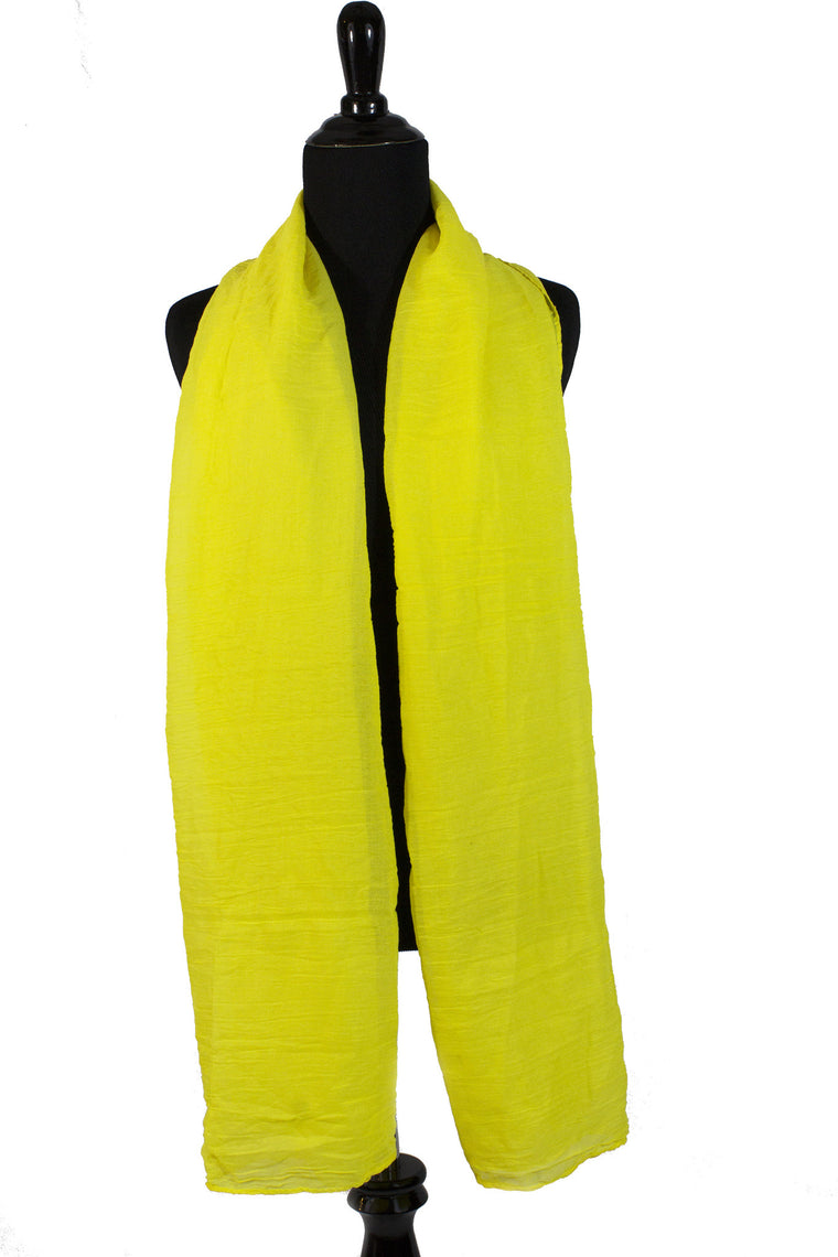 Crinkle Cotton Hijab - Bright Yellow