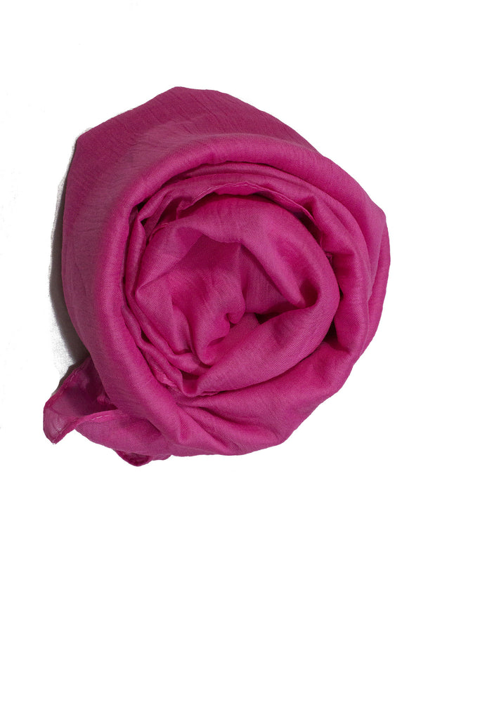 hot pink solid crinkle cotton hijab