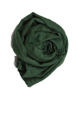 forest green solid crinkle cotton hijab