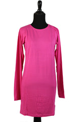 basic long sleeve top in hot pink