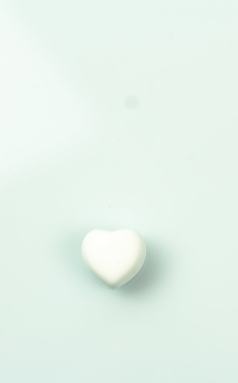 Matte Magnetic Heart Pin - White