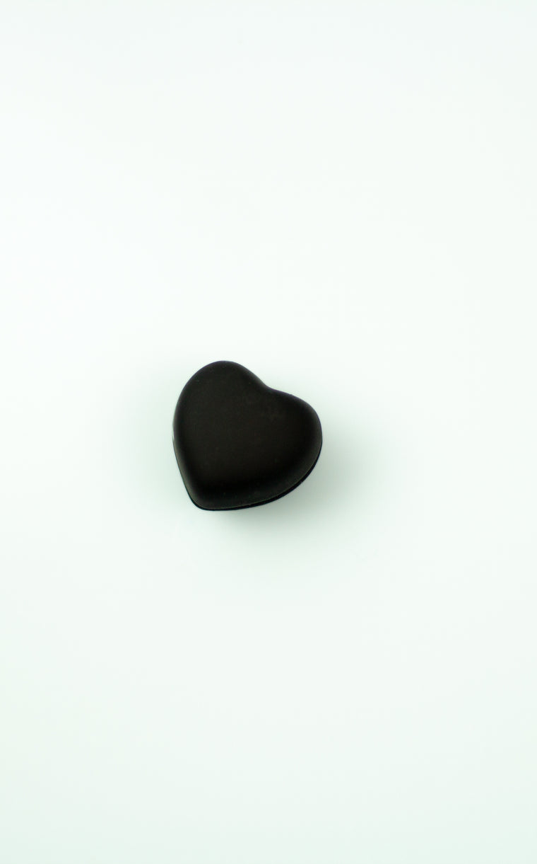 Matte Magnetic Heart Pin - Black