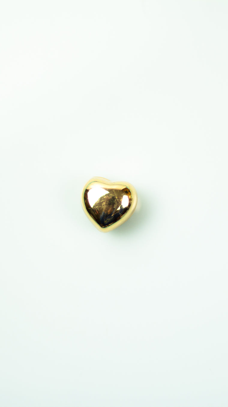 Glossed Magnetic Heart Pin - Gold