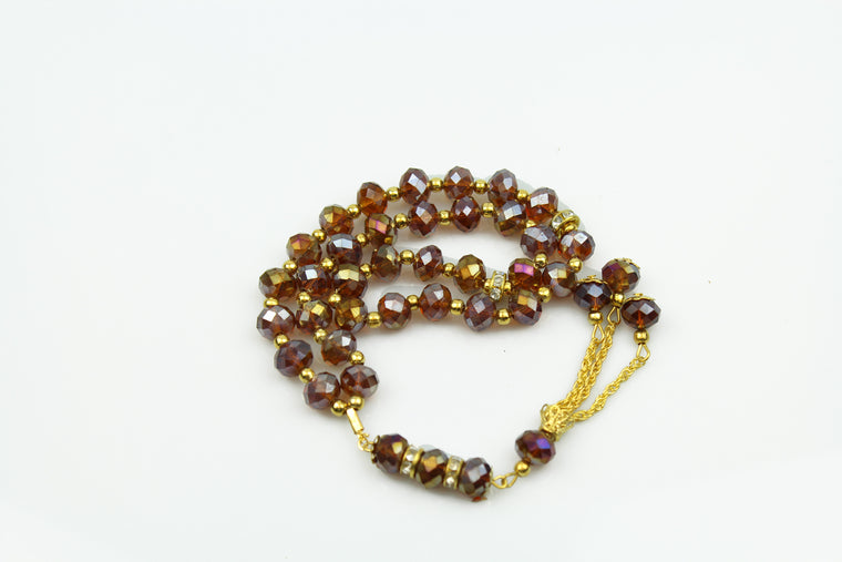 Tasbeeh with gold chain (33 beads) - Copper
