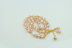 light pink and gold jeweled tasbeeh 