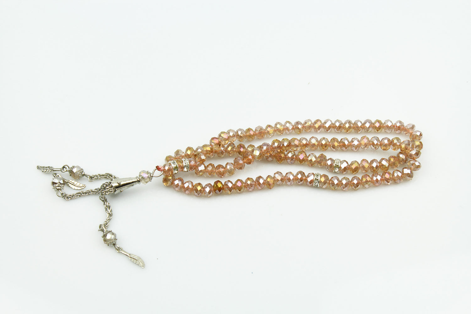 copper crystal tasbeeh with 99 beads
