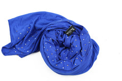 royal blue jersey hijab embellished with pearls