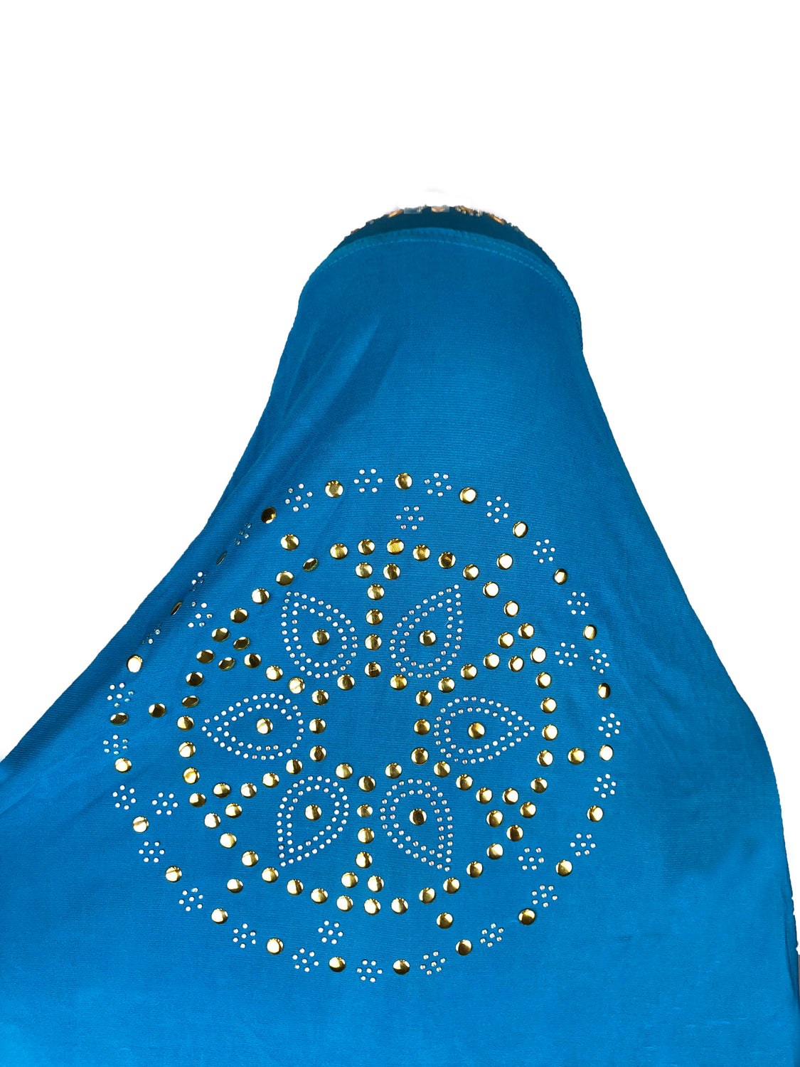 long blue one piece slip on hijab with jewels