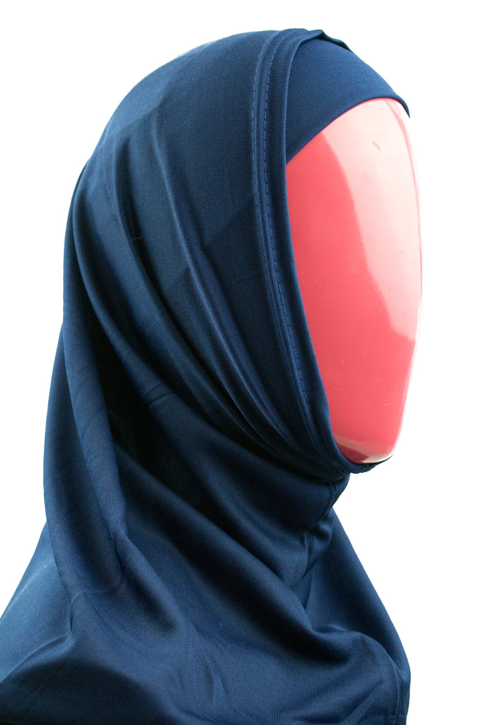 navy blue two piece amira slip on hijab