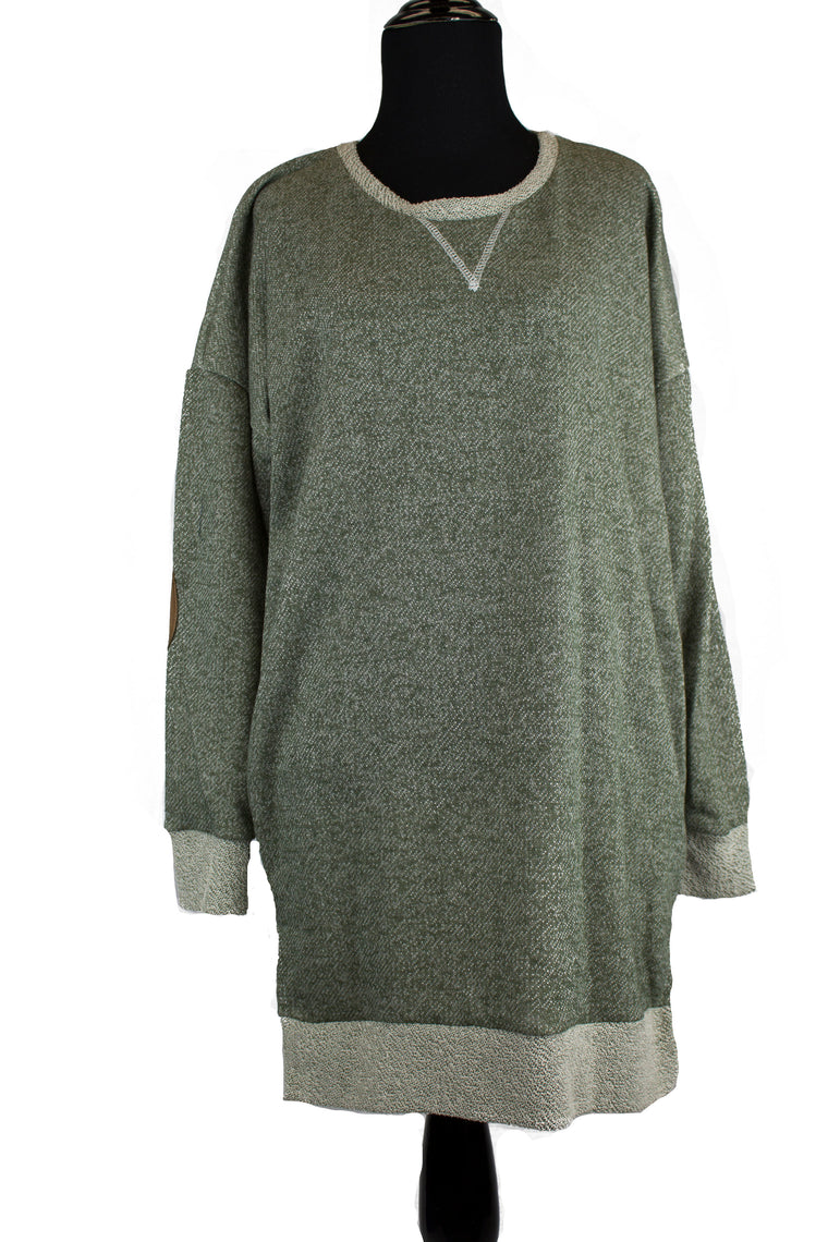 Elbow Patch Sweater - Light Olive