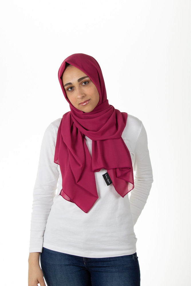 Premium Chiffon Hijab - Mulberry