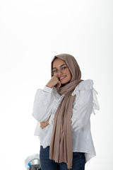 jersey hijab in taupe
