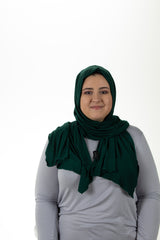jersey hijab in dark forest green