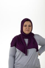 jersey hijab in plum dark purple