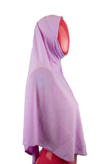 long solid lilac one piece slip on hijab