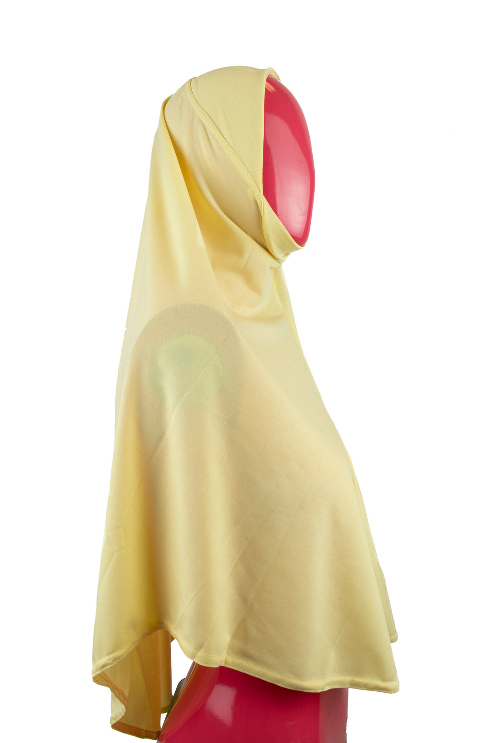long solid light yellow one piece slip on hijab
