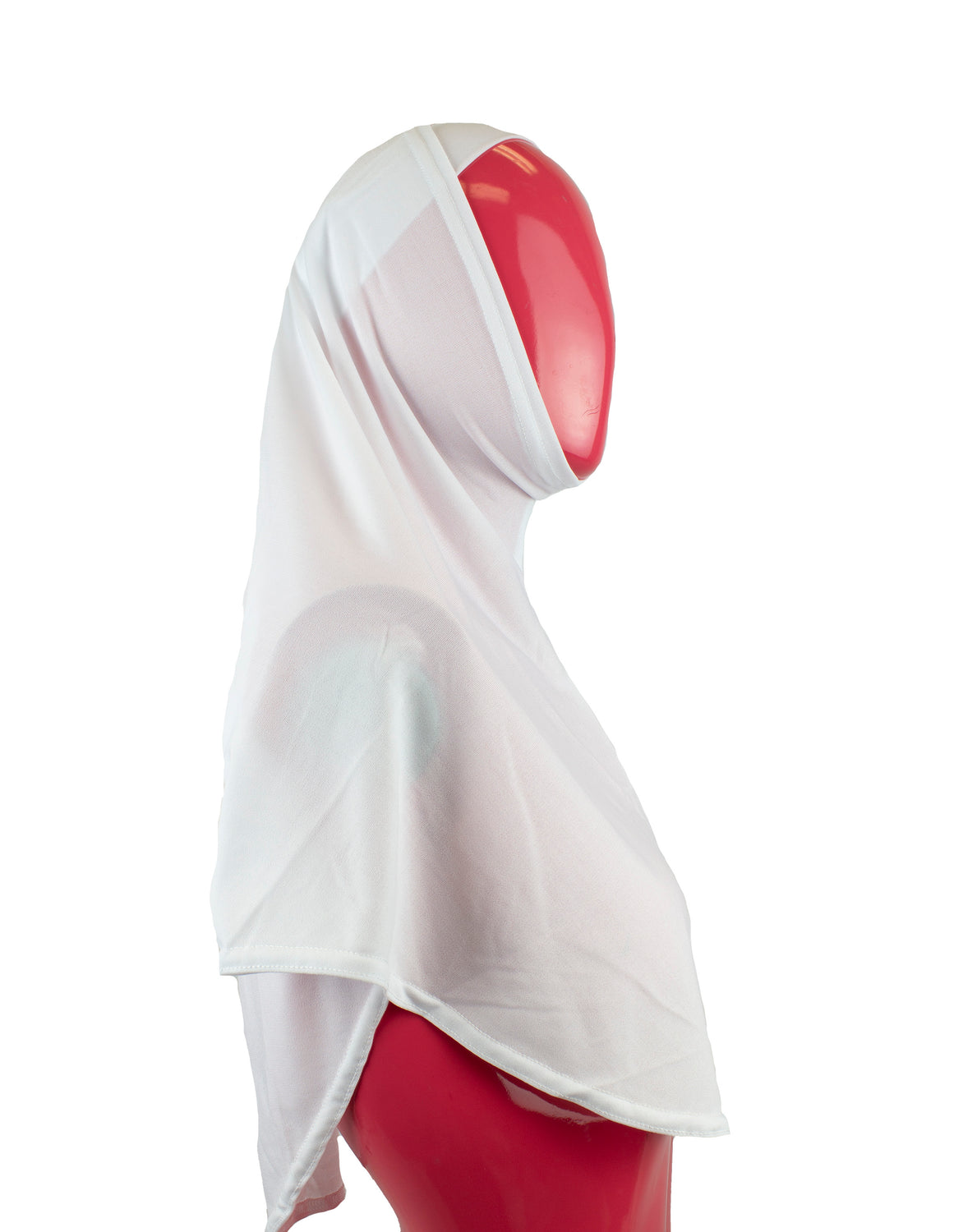 white two piece slip on hijab that covers the chest 