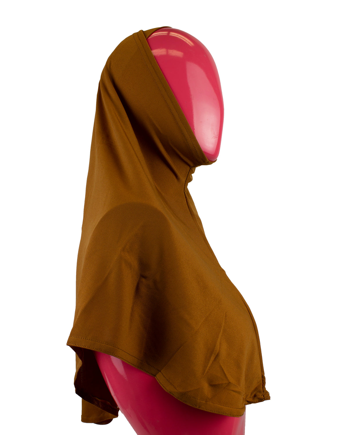 mocha two piece slip on hijab that covers the chest 