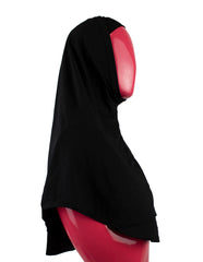 black two piece slip on hijab that covers the chest 