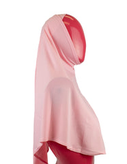 light pink two piece slip on hijab that covers the chest 