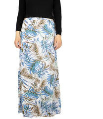 skirt for salah set with blue, white, and beige print
