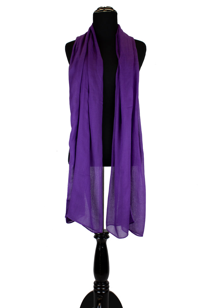 solid purple hijab made with modal fabric