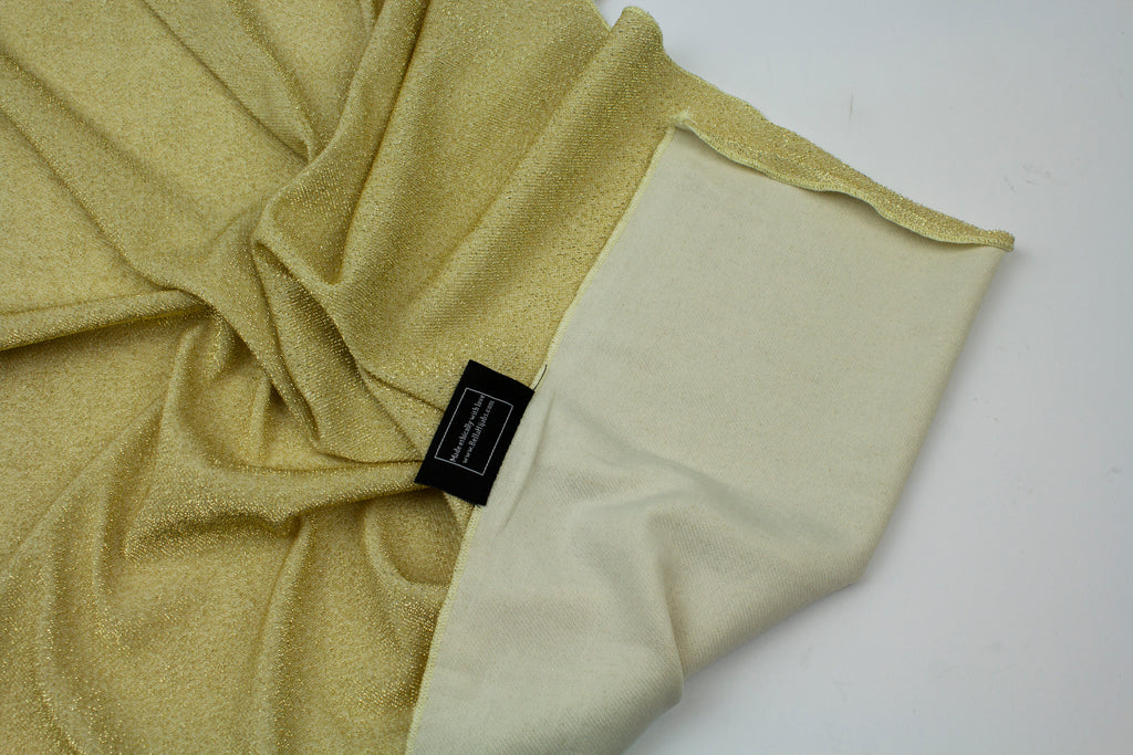 stretchy jersey hijab with gold metallic shimmer