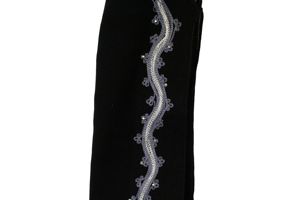 black embroidered georgette hijab