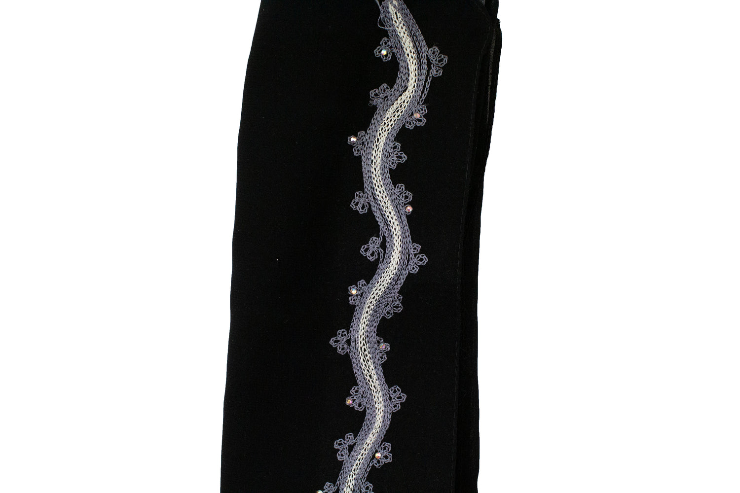 black embroidered georgette hijab