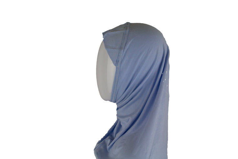 One Piece Slip on Jersey Hijab - Light Blue (baby size)