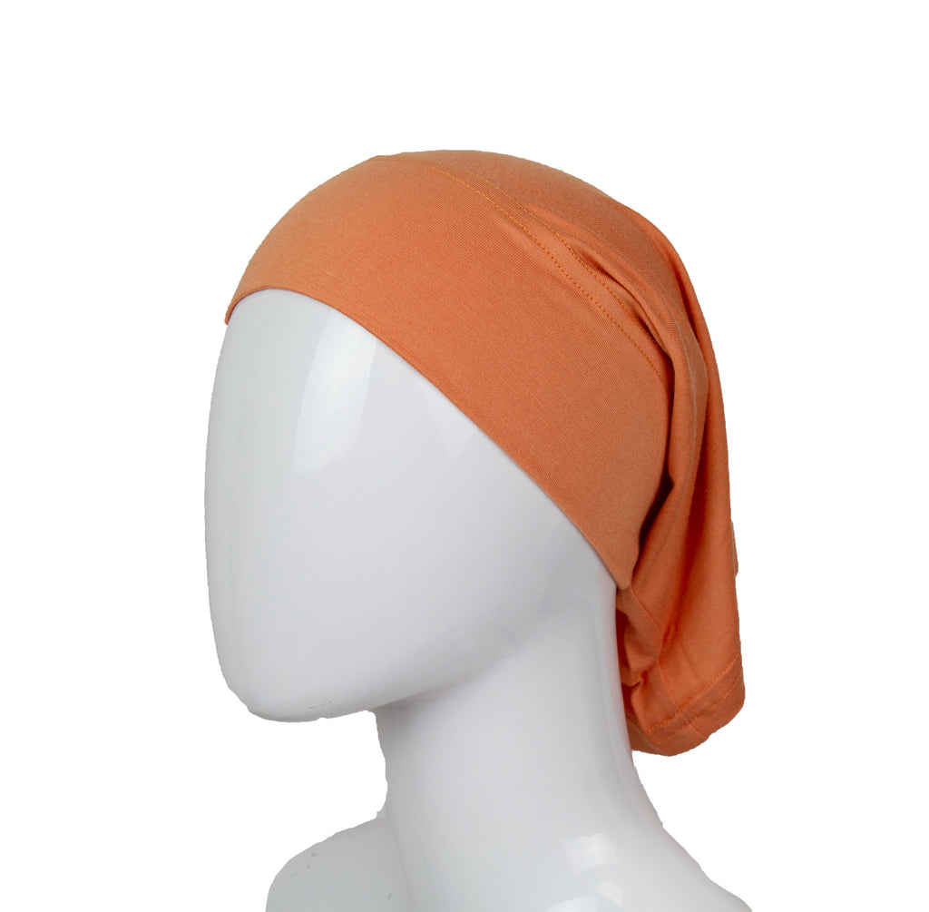 mango orange jersey under cap bonnet for hijab